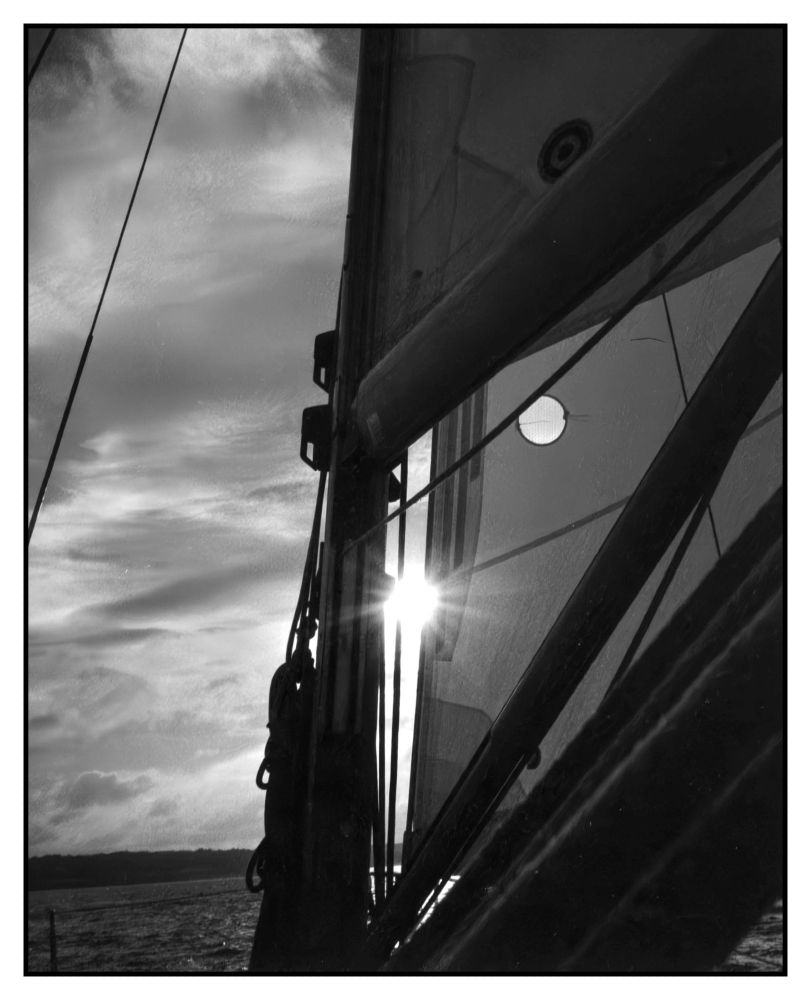 I think this shot might have caused a little bit of internal reflection, maybe, or maybe something else. The sun is kind of a little brighter than everything else. But I think it was worth it, esp since LR is good at removing burned in scatter tracks of exposed silver.
