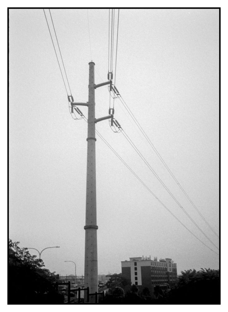 A large metal single post pylon 