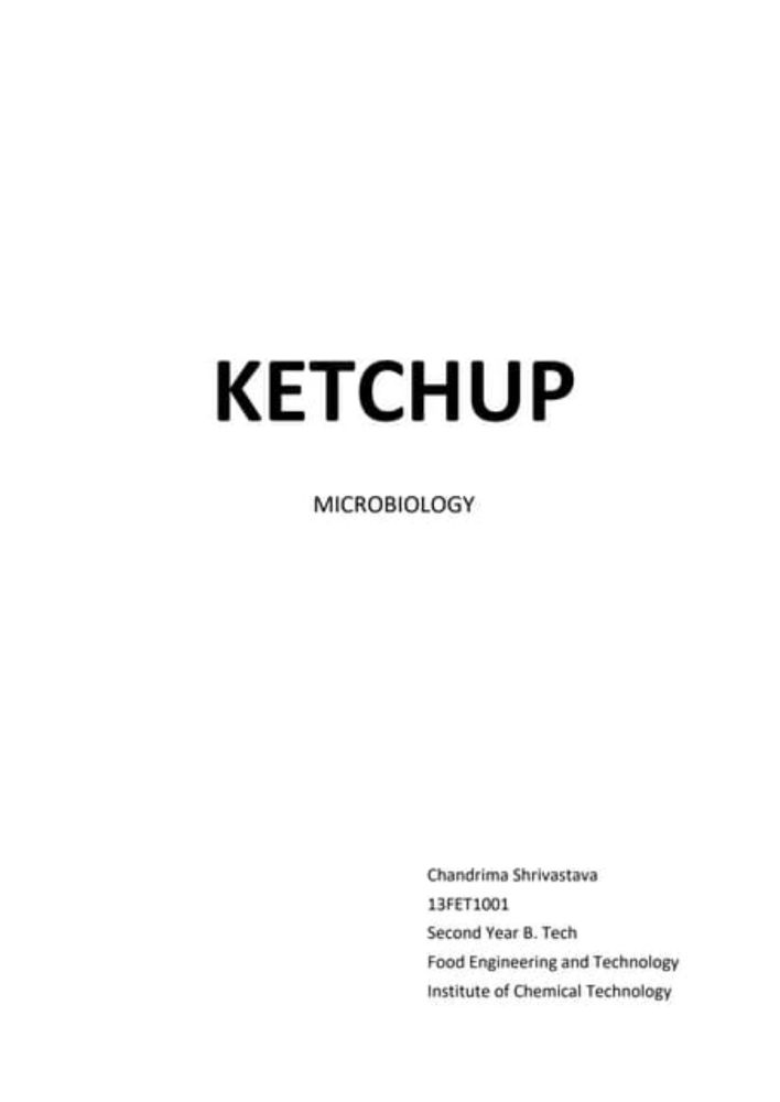 Ketchup microbiology