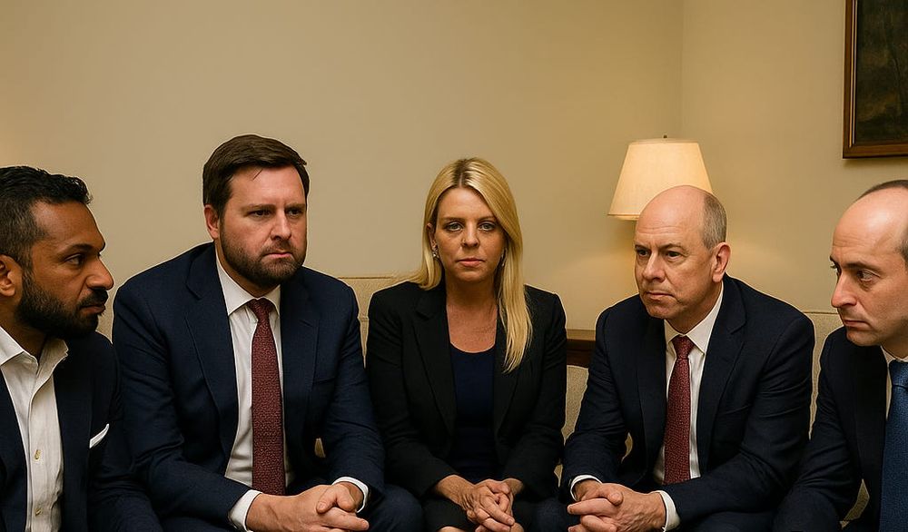 My sources confirm: Trump’s inner circle is gathering at VP J.D. Vance’s residence to launch the next phase of Epstein narrative control—including edited tapes of Ghislaine Maxwell and Todd Blanche.