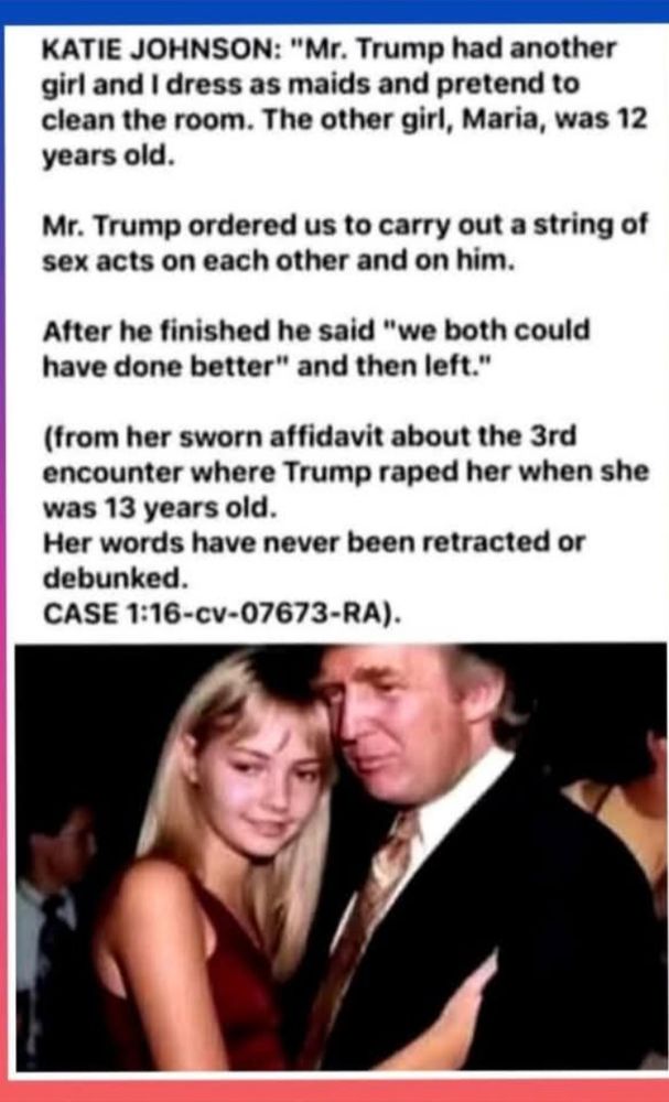 NEVER FORGET what that demented sociopathic POS monster did to this once little girl !!!!   SAY HER NAME, KATIE JOHNSON !!!!!  👇