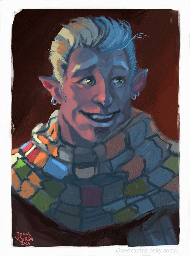 Rowan sees something that reminds him of a funny piece of shale he saw once and chuckles to himself.