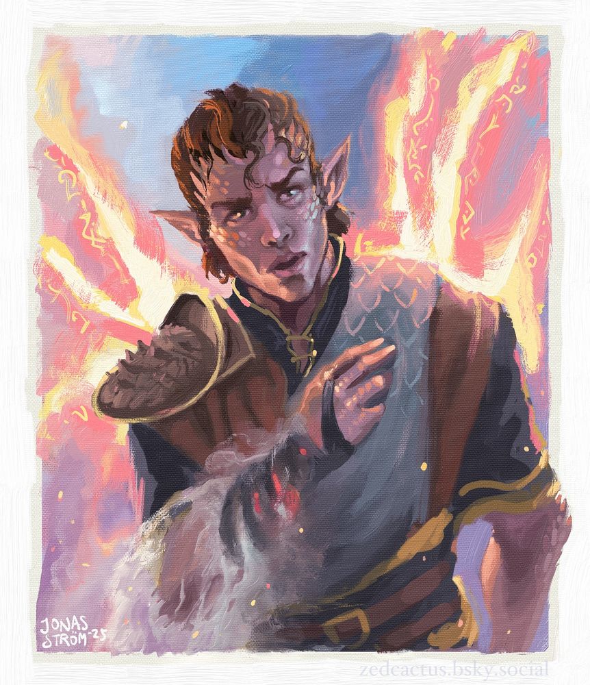 Xantheus rises from having been forced to grovel by a domination spell and glowers slightly off screen. He has summoned his spectral, runic wings while the taint of crown steel burns from within his arm.