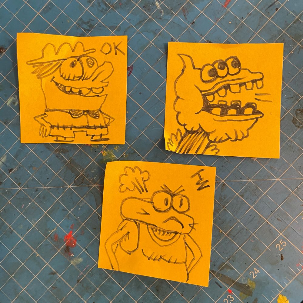 Detailed sketches of silly creatures on the cusp of societal collapse by Mike Hales 