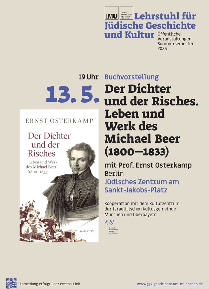 Ernst Osterkamp stellt am 13.5. seine Biographie von Michael Beer in München vor.