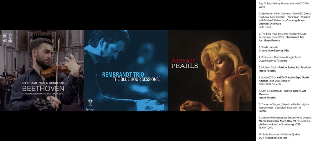 Top 10 Best Sellers at NativeDSD 