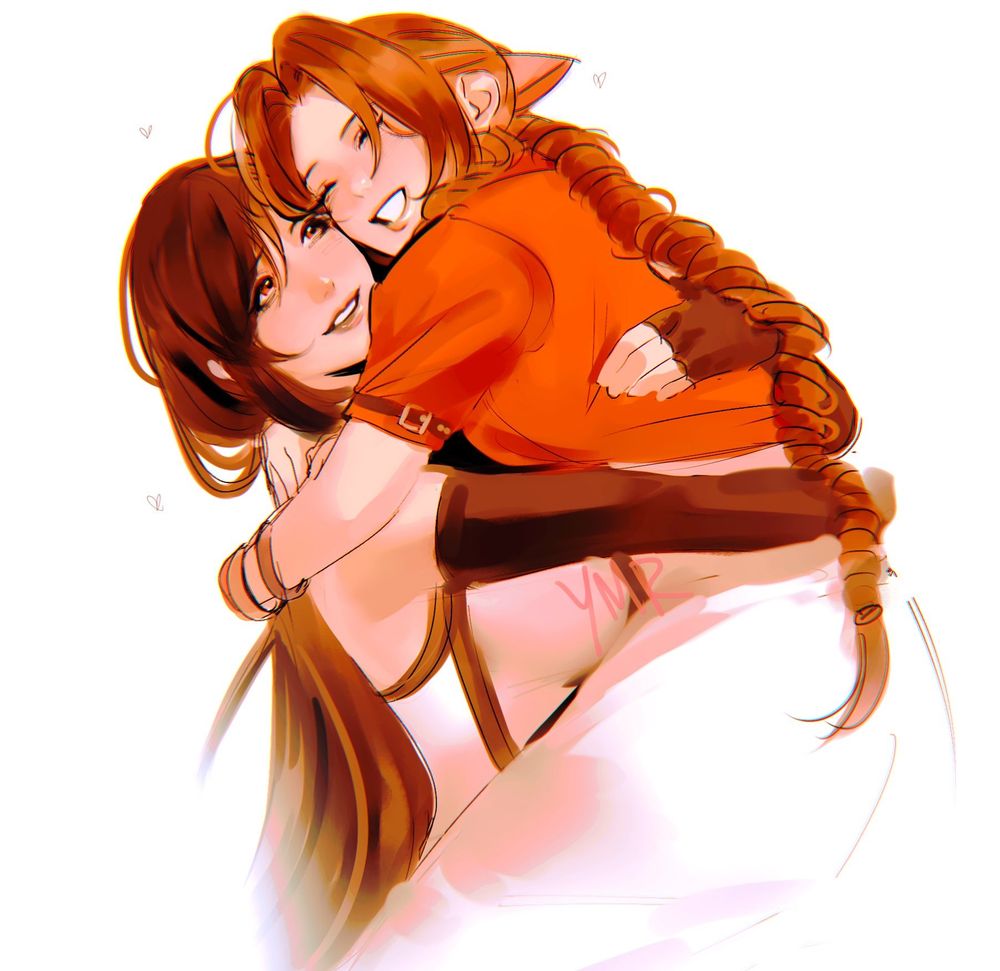 Art with aerith and tifa from ff7