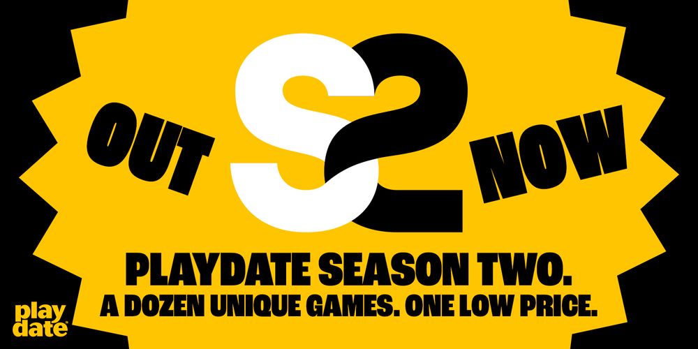 OUT NOW. Playdate Season Two. A dozen unique games. ONE LOW PRICE.  