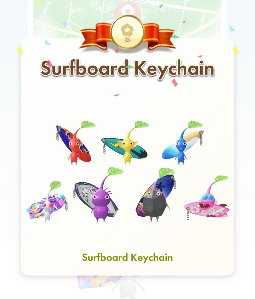 Surfboard Keychain decor set completed. I am freeeeee! #PikminBloom