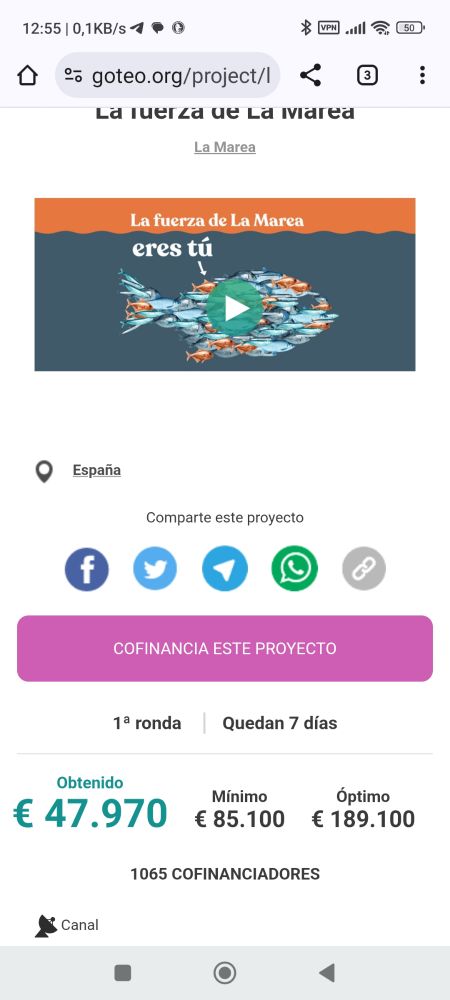 Goteo de La Marea al rozar los 48.000 euros