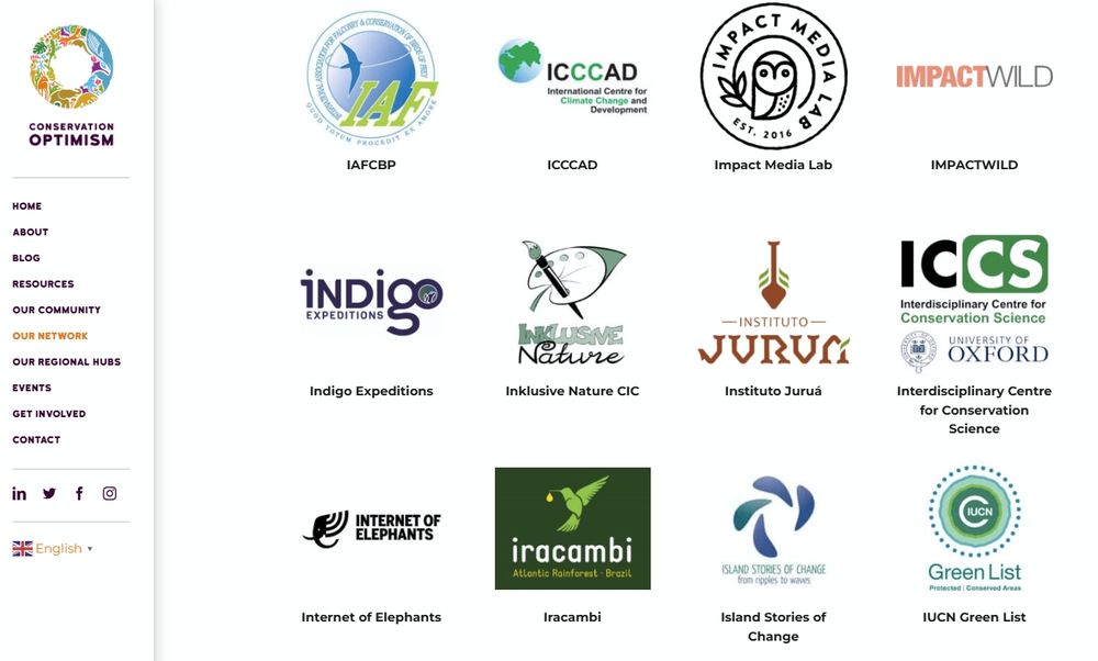 Screenshot from the linked webpage for Conservation NOW