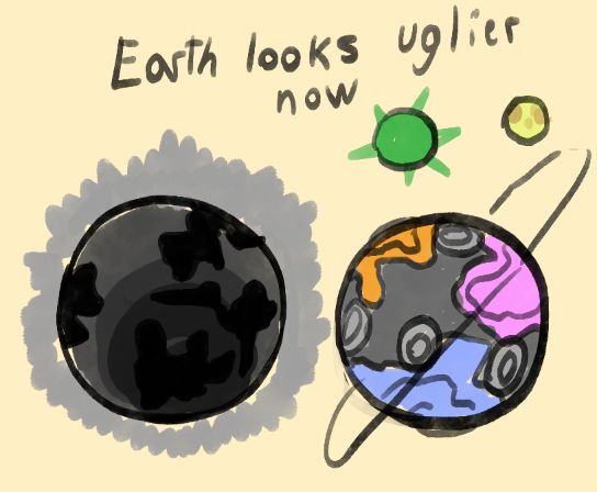 "Earth looks uglier now"