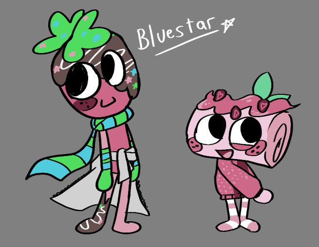 Sprout and Cosmo from Dandy's world, matching skins concept, fanart, Fruitcake? nah, I name it Chocoberry because Cosmo tops I mean what
