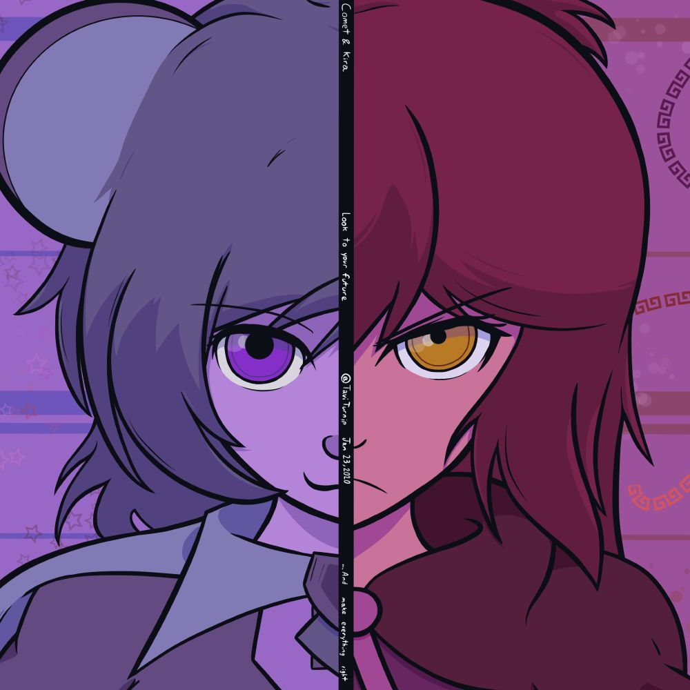 Digital Art #118 "Comet Kira Q"
drawn January 23, 2020

A year after doing my first Q arts, by this point I'd gotten into shading them much better, knowing color contrasts better, and having much nicer linearts. It was far from where I wanted it to be, but it was clear to me I was getting better at it all the time, and it was just fun, unlike any other colored art, so I always kept at it.