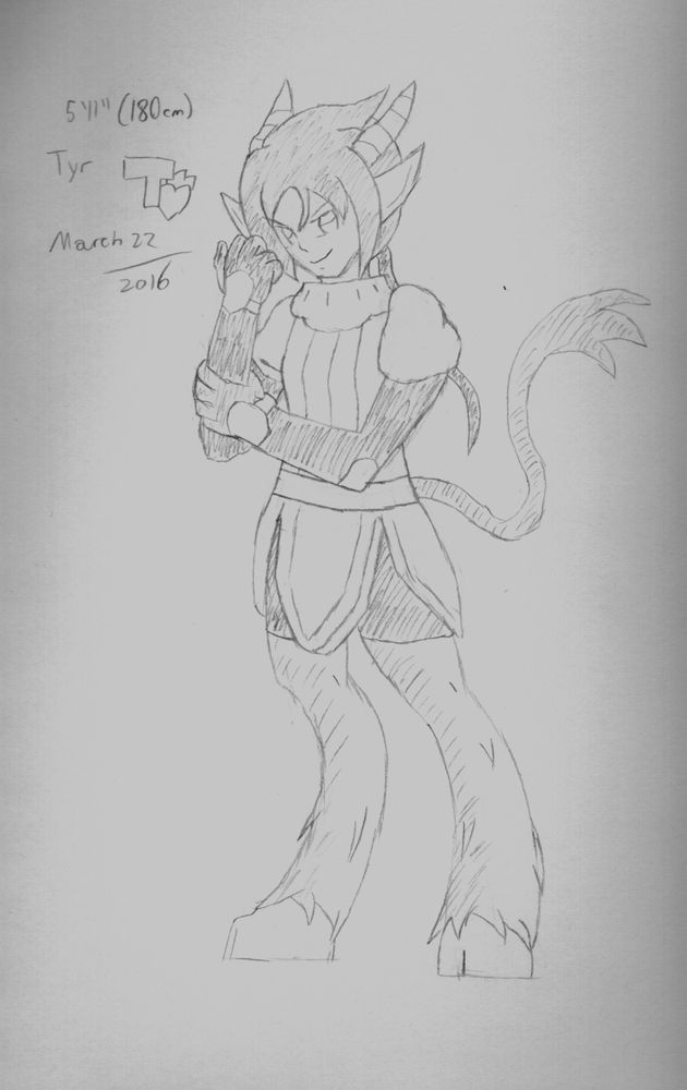 Paper Art #092 "Tyr H" (for height chart)
drawn March 22, 2016