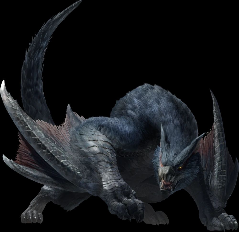 a render of nargacuga from the monster hunter series