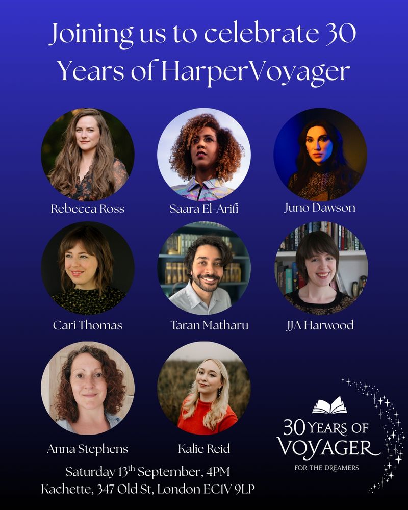 Graphic of headsets for the authors attending: Rebecca Ross, Saara El-Arifi, June Dawson, Cari Thomas, Taran Matharu, JJA Harwood, Anna Stephens, Kalie Reid. 