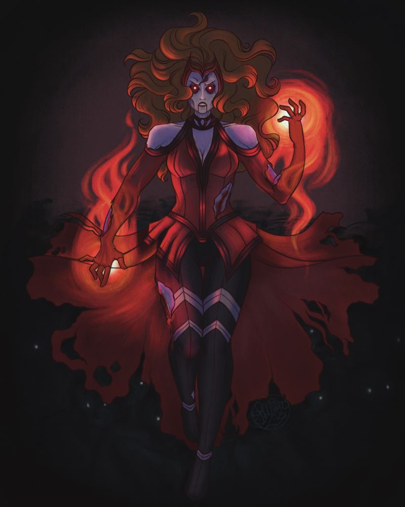 Wanda Maximoff as the Queen of the Dead, inspired by the Marvel Zombies animated series