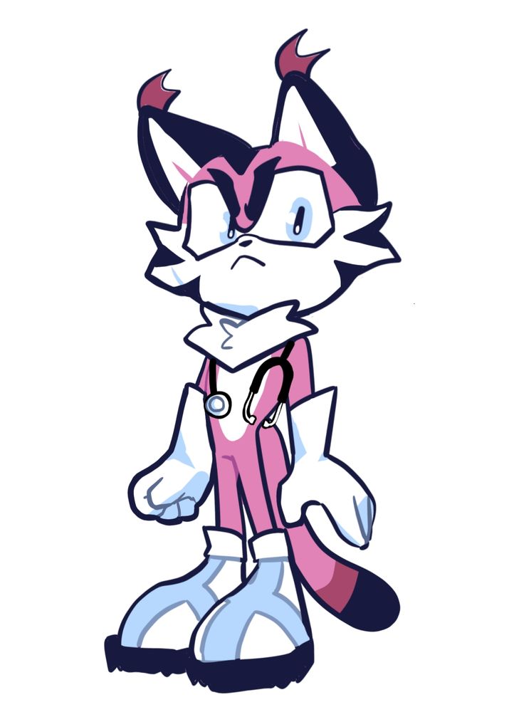 turned my doctor cat, Mori, into a sonic oc