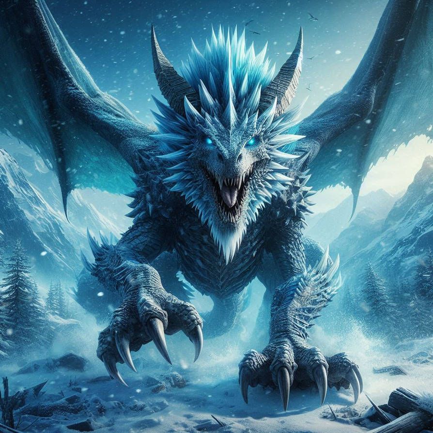 This image shows the ice dragon from Game of Thrones.