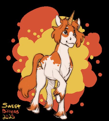 a MLP based version/style of Freckle's orange and white fursona, which even includes a corndog cutie mark