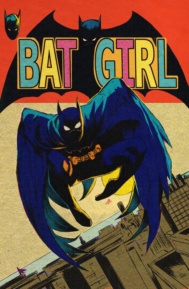 Batgirl illustration with a limited color palette. It’s an hommage to the cover of Batman #241 by Neal Adams. 
