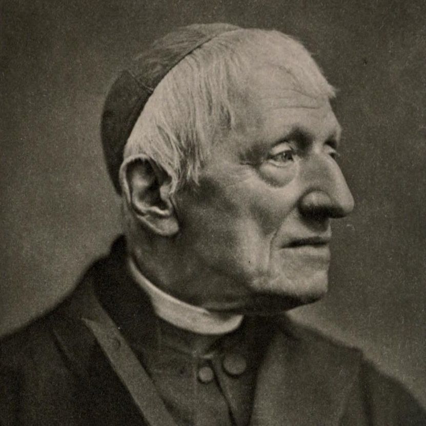 In schwarz-weiß gehaltenes Porträt des Kirchenlehrers.