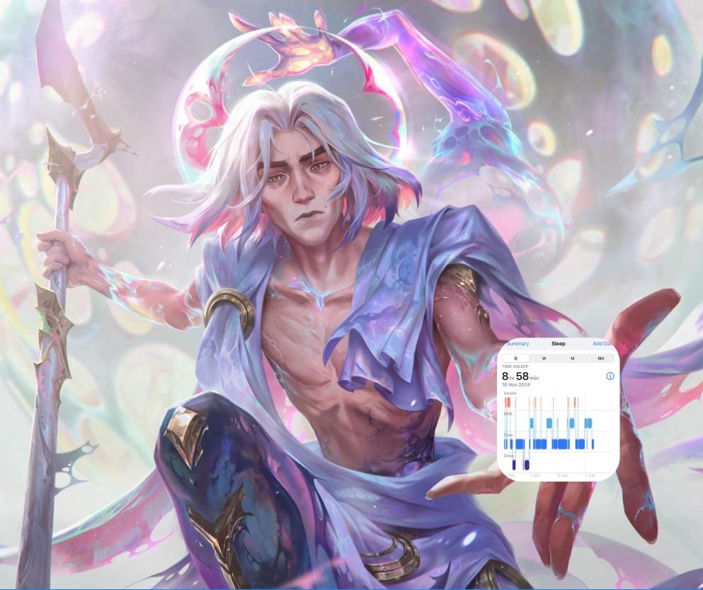 Viktor from Arcane / League of Legends in his Savior skin handing out 9 hours of sleep to the one who needs it most (you)