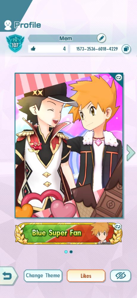 My Profile on PokeMas with AS Green EX grabbing the small of Anni Red's back.