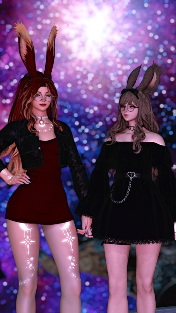 Camille and Freya standing holding hands in Ultima Thule, Camille looking proud next to her wife while Freya looks at her glee