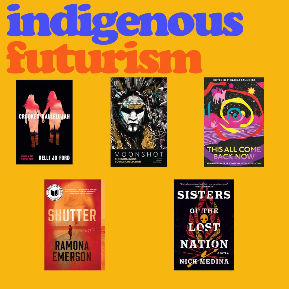 crooked hallelujah by kelli jo ford
shutter by ramona emerson
sisters of the lost nation by nick medina
this all come back now:an anthology of first nations speculative fiction by mykaela saunders

