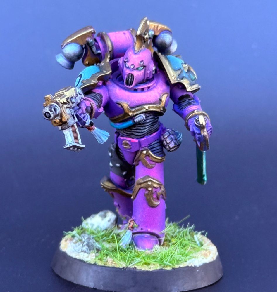 Emperor’s Children infractor pointing a bolt pistol