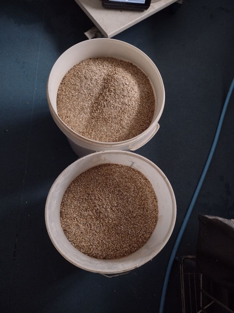2 buckets of milled malt