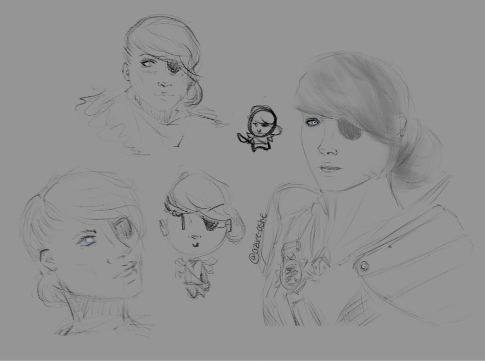 A few rough sketches and doodles of Petra Venj from Destiny 2