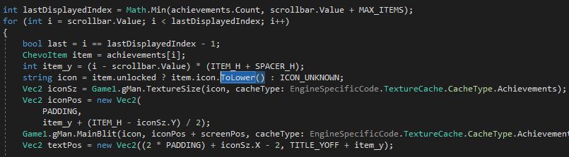 Code for drawing the achievement icons in oneshot WME.