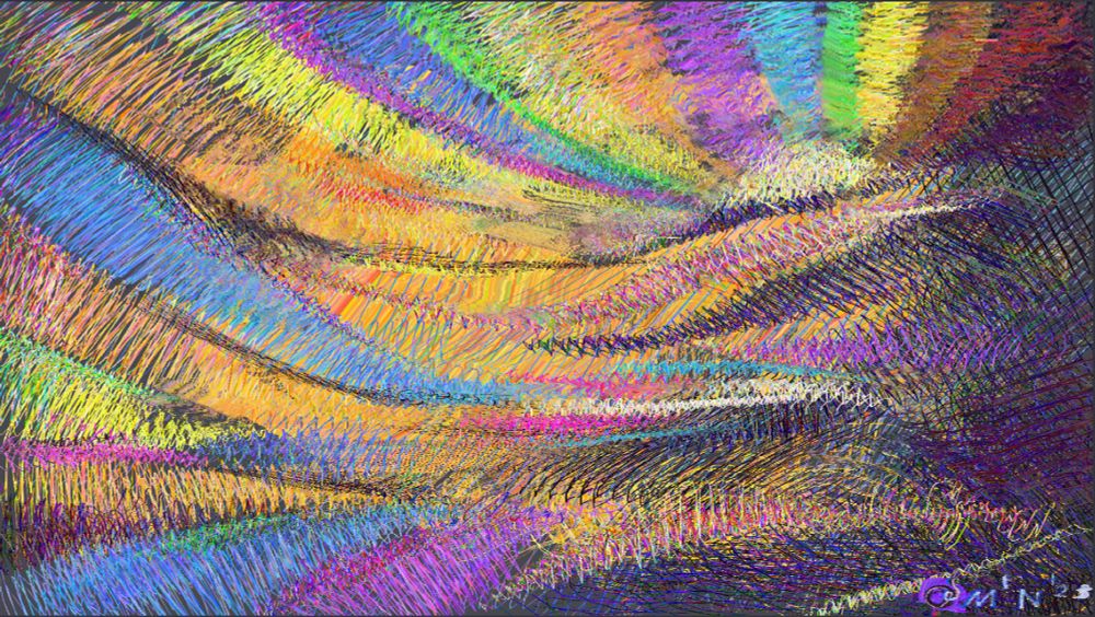 an abstract digital painting titled "may the sun kiss your face"