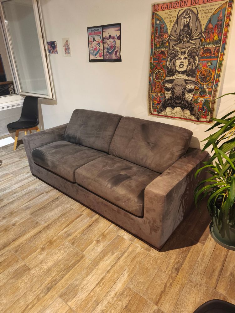 Canapé convertible gris