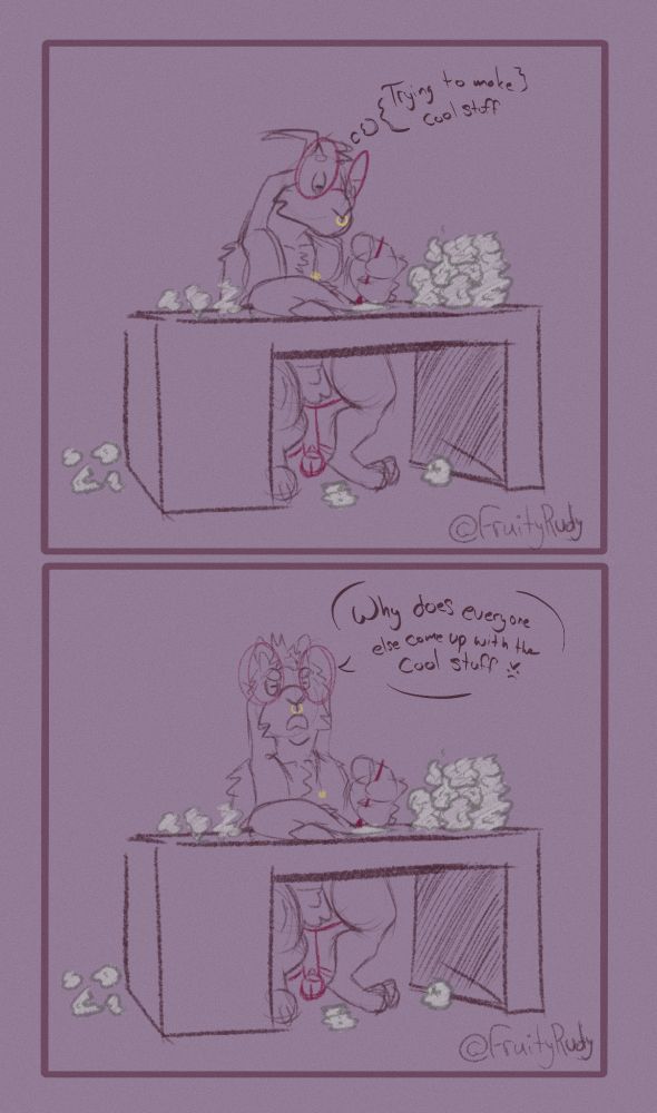 A goat imp attempts to make cool alien stuff to no avail 