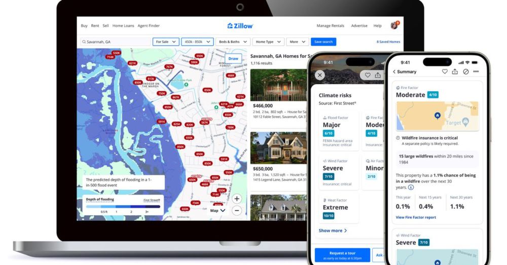 Zillow will now show climate risks for property listings in the US