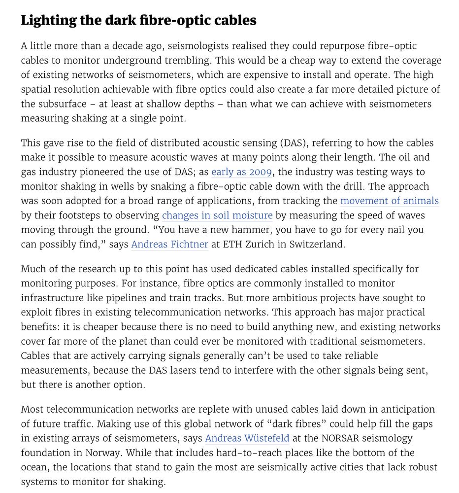 Seismology extract from the linked article