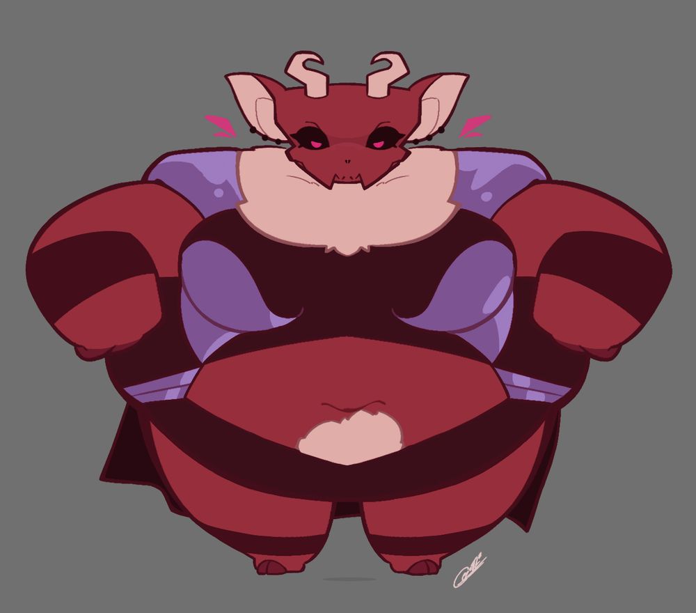 A doodle of Spite - the giant demon antelope - in a miniature, chibi-like style.