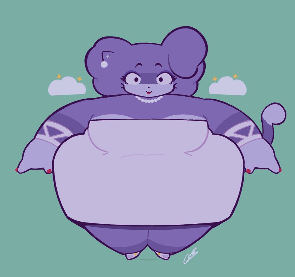 A doodle of Claudia Cateaux in a miniature, chibi-like style.