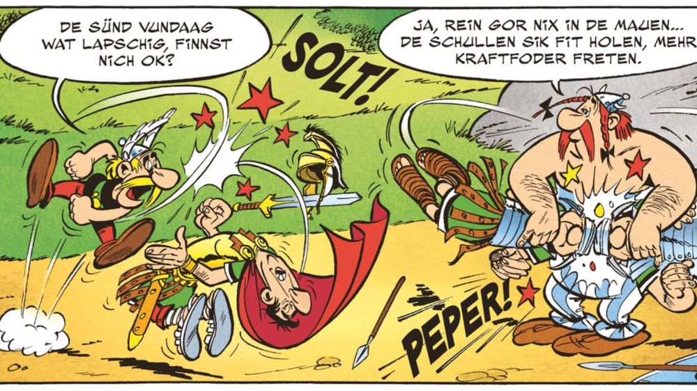 Beim Teutates! Asterix snackt wieder Platt - plattdüütsche Asterix und Obelix Utgaav "Asterix de Gallier" is en grote Sposs