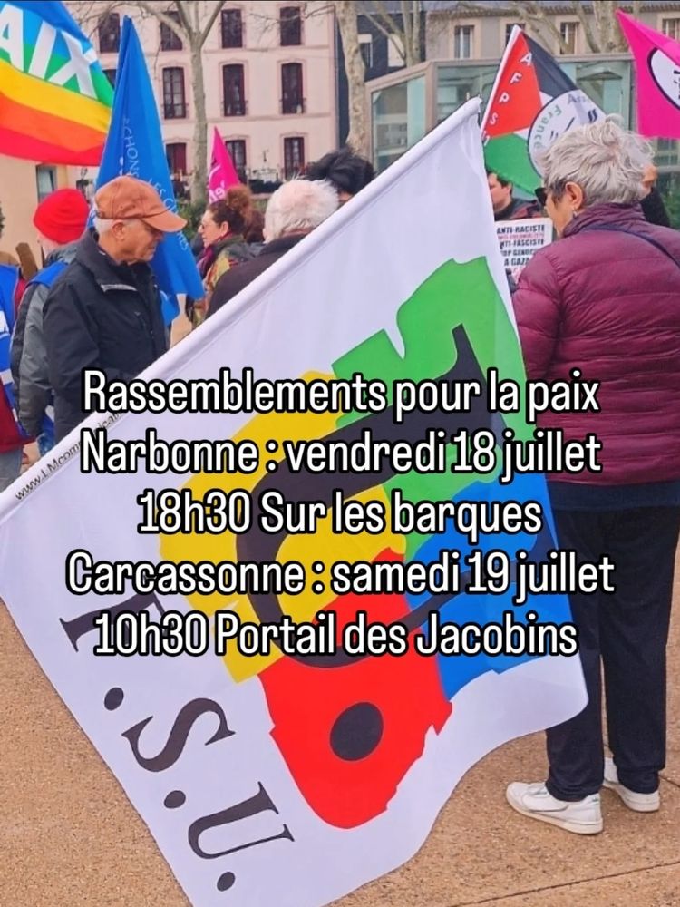 Photo de manifestation avec les horaires des rassemblements du week-end dans l'Aude.