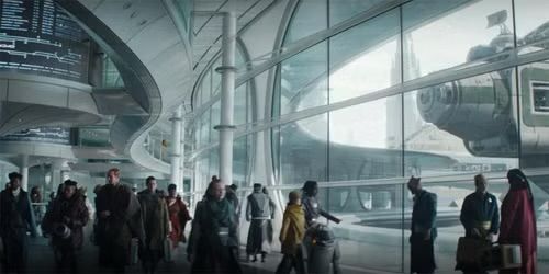 Coruscant Spaceport in Andor, in reality the McLaren technology centre near Woking, England