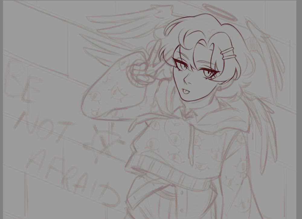 work in progress of an angelic humanoid character