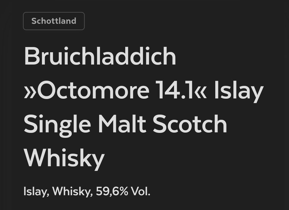 Bruichladdich »Octomore 14.1< Islay Single Malt Scotch Whisky Islay, Whisky, 59,6% Vol.