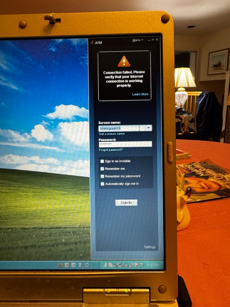 an AIM (AOL Instant Messenger) Window
