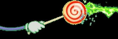 Twitch wandR 7tv emote remade with a lollipop that shoots green goo for Halloween, low quality. This was the first attempt lol