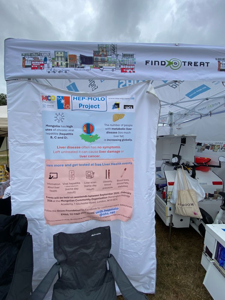Poster showcasing our project displayed on the outside of our tent where screening takes place on a mobile clinic 